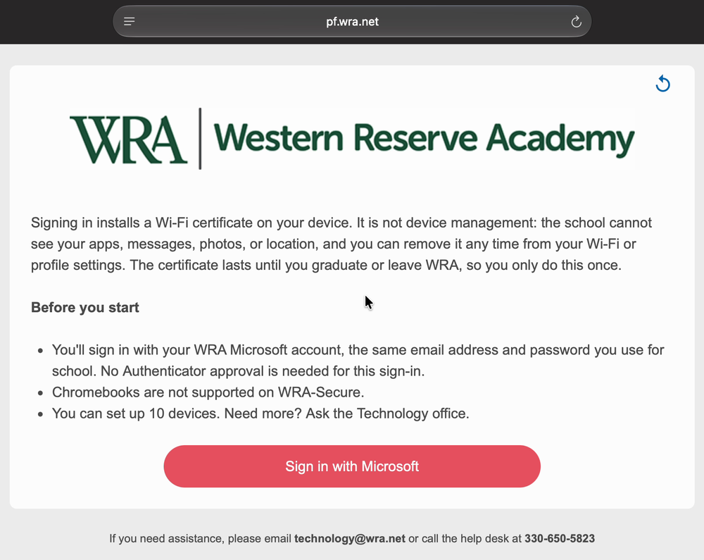 The Before you start page with the Sign in with Microsoft button